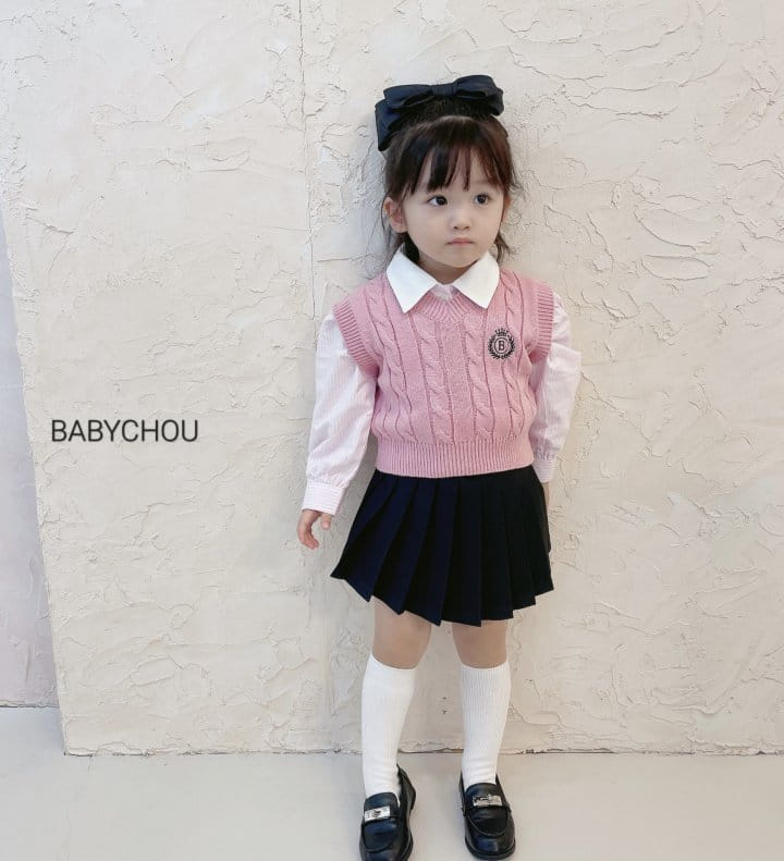 Babychou - Korean Children Fashion - #minifashionista - Cable Vest - 12