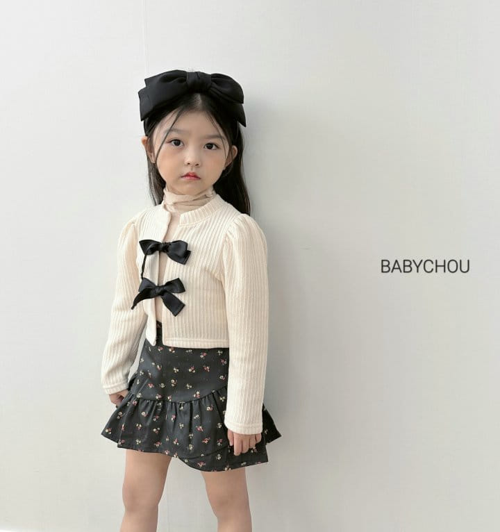Babychou - Korean Children Fashion - #minifashionista - Ribbon Cardigan - 6