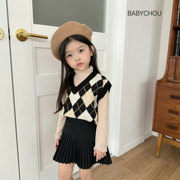 Babychou - Korean Children Fashion - #stylishchildhood - Argyle Vest - 12