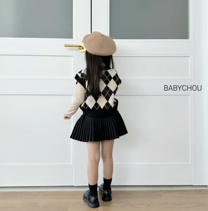Babychou - Korean Children Fashion - #toddlerclothing - Argyle Vest - 11