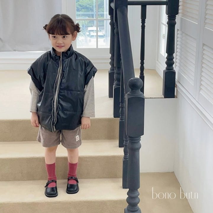 Bonobutton - Korean Children Fashion - #childofig - Charcoal Padding Vest - 2