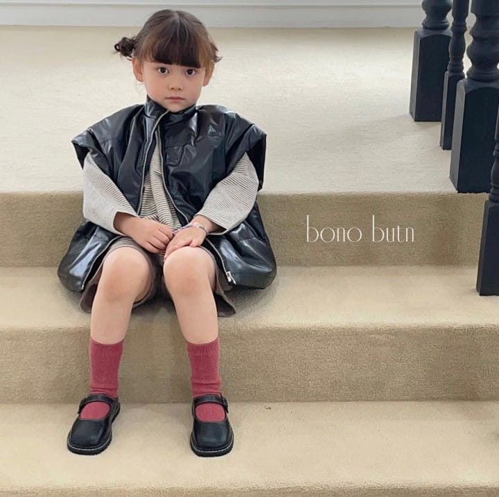Bonobutton - Korean Children Fashion - #childofig - Charcoal Padding Vest - 3