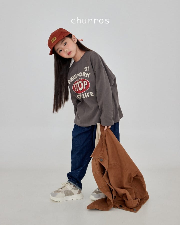 Churros - Korean Children Fashion - #kidsshorts - Stop Peach Tee - 11