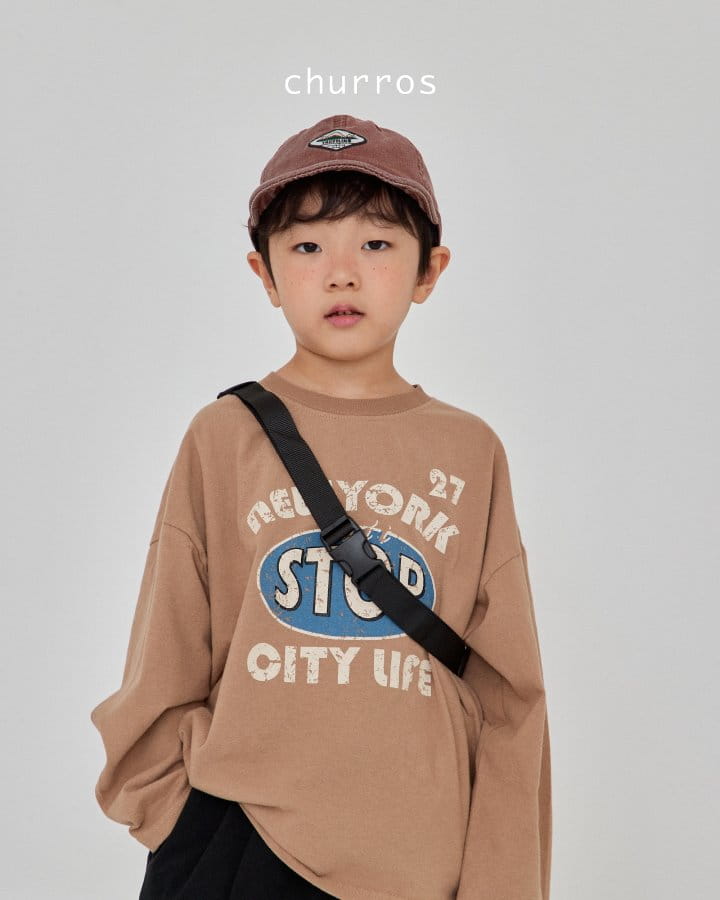 Churros - Korean Children Fashion - #minifashionista - Stop Peach Tee - 3