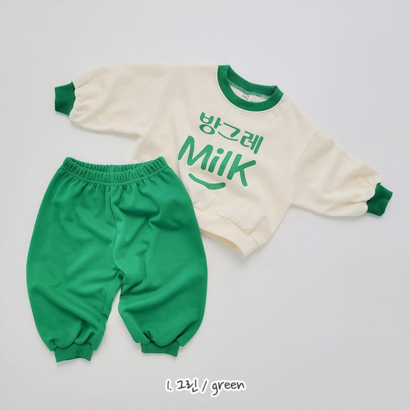 Daily Daily - Korean Children Fashion - #designkidswear - Smile Milk Top Bottom Set - 3
