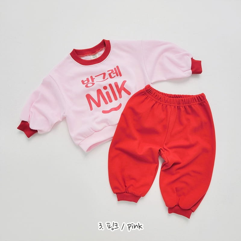 Daily Daily - Korean Children Fashion - #fashionkids - Smile Milk Top Bottom Set - 5