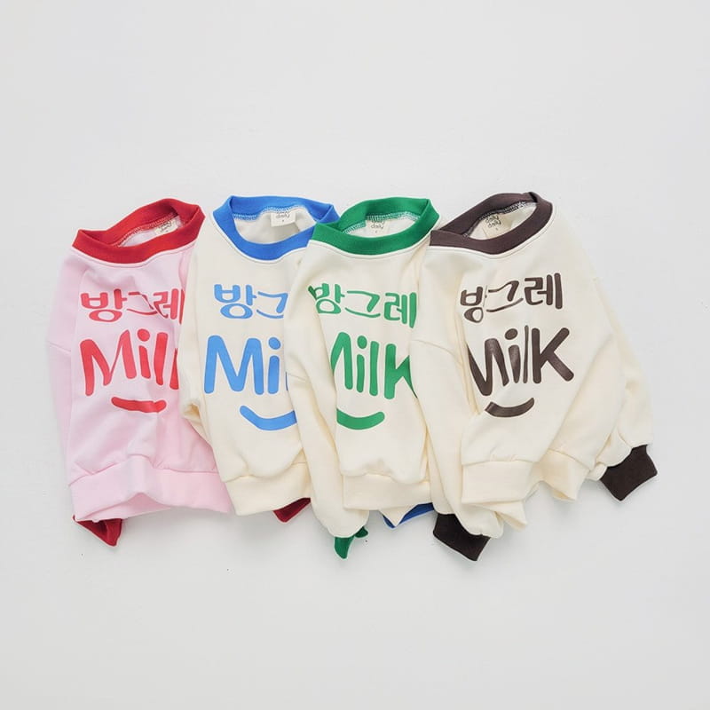 Daily Daily - Korean Children Fashion - #kidsstore - Smile Milk Top Bottom Set - 7