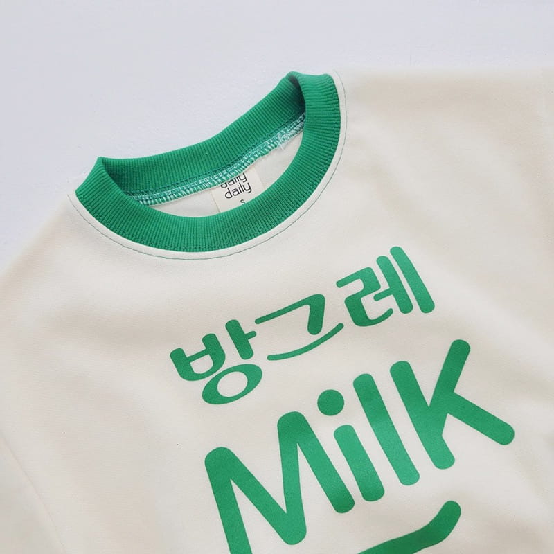 Daily Daily - Korean Children Fashion - #littlefashionista - Smile Milk Top Bottom Set - 10