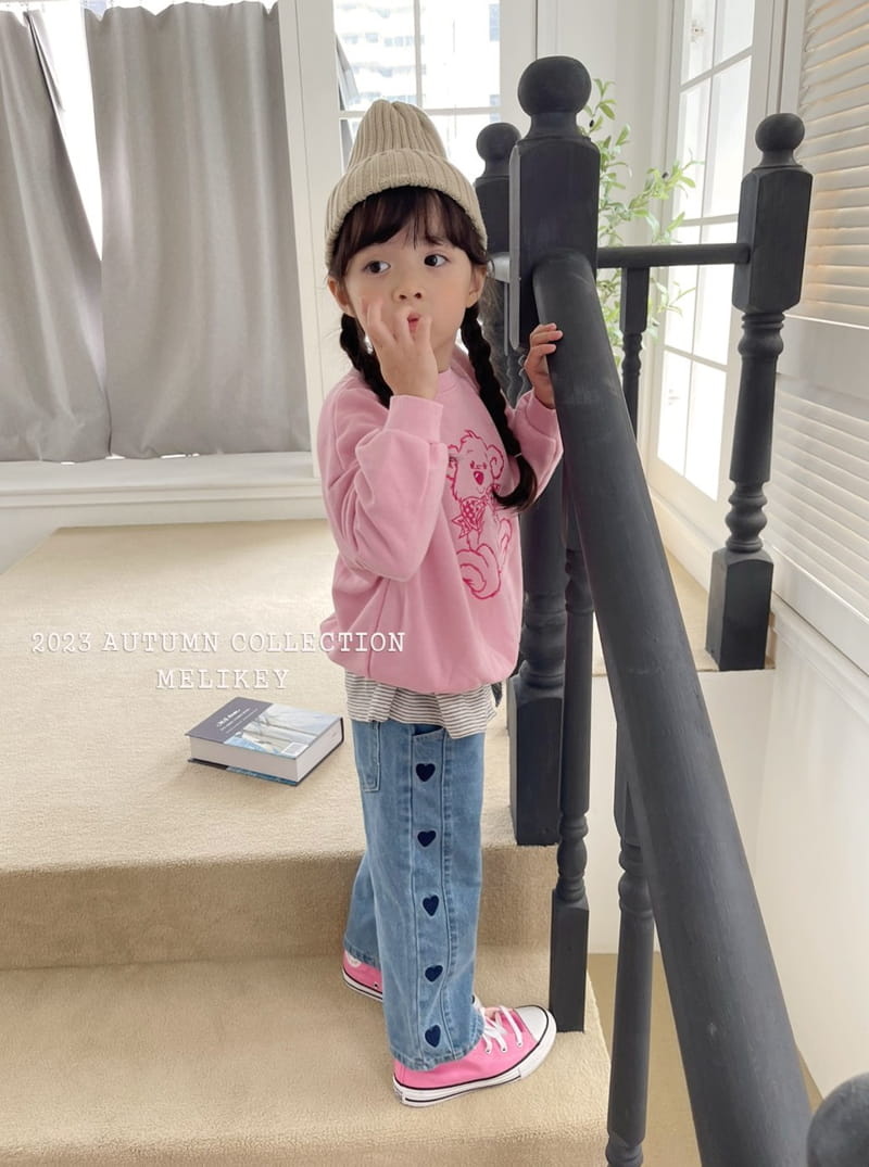Melikey - Korean Children Fashion - #childofig - Heart Embroidery Pants - 6