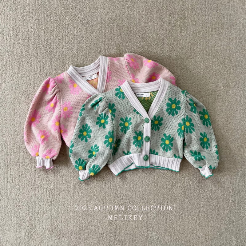 Melikey - Korean Children Fashion - #fashionkids - Big Flower Puff Cardigan