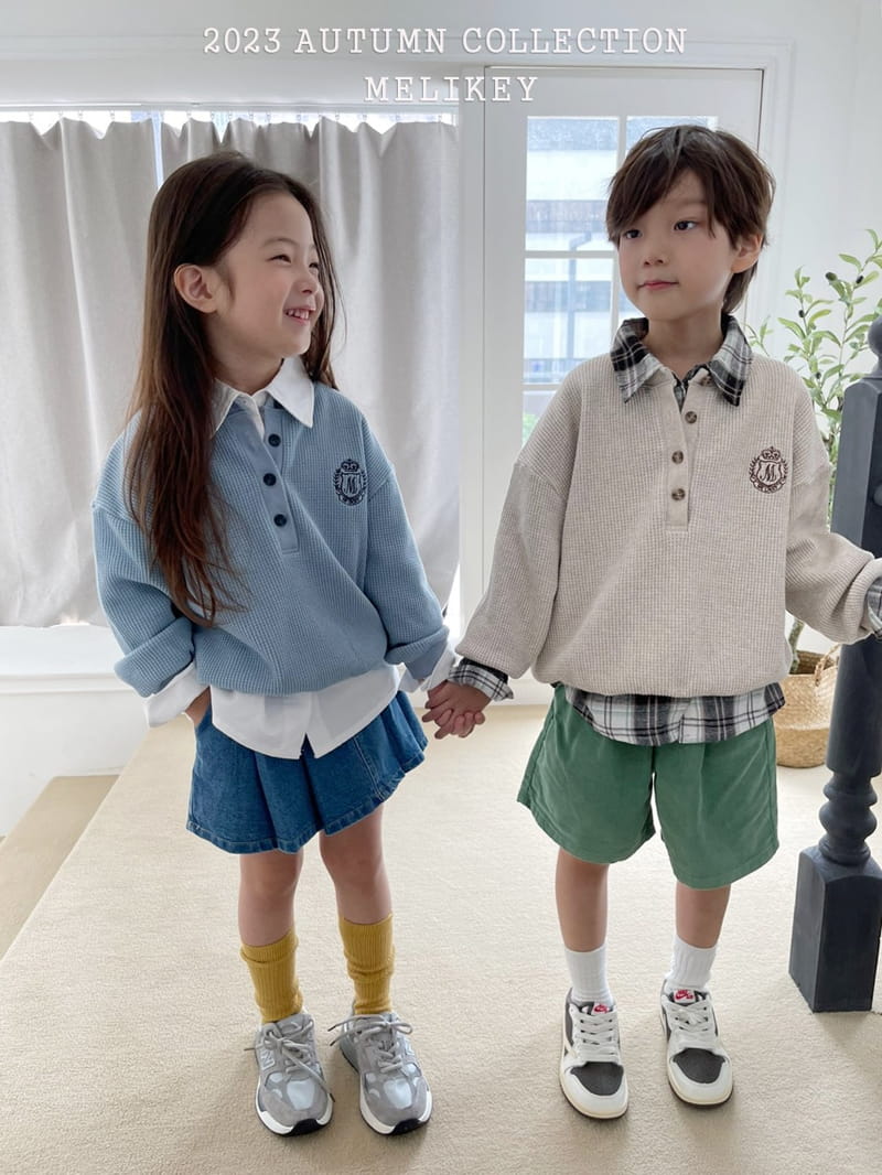 Melikey - Korean Children Fashion - #kidsshorts - Waffle Danjjack Sweatshirt - 10