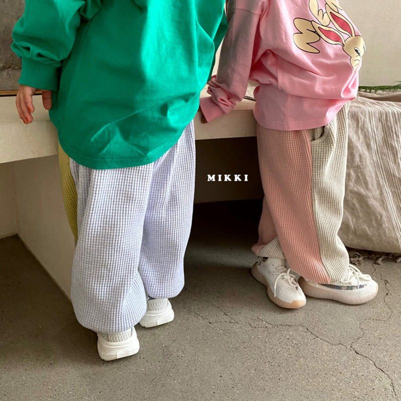Mikki - Korean Children Fashion - #childrensboutique - Half Half Waffle Pants - 2