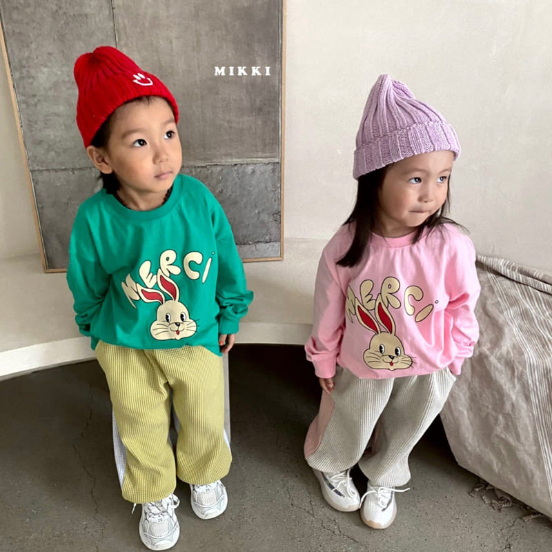 Mikki - Korean Children Fashion - #designkidswear - Half Half Waffle Pants - 4
