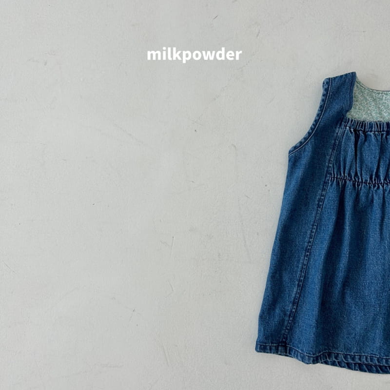 Milk Powder - Korean Children Fashion - #childofig - Banding Denim One-piece - 5