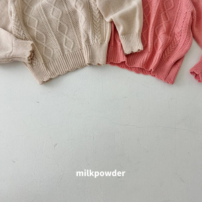 Milk Powder - Korean Children Fashion - #prettylittlegirls - Rose Knit Pullover - 4