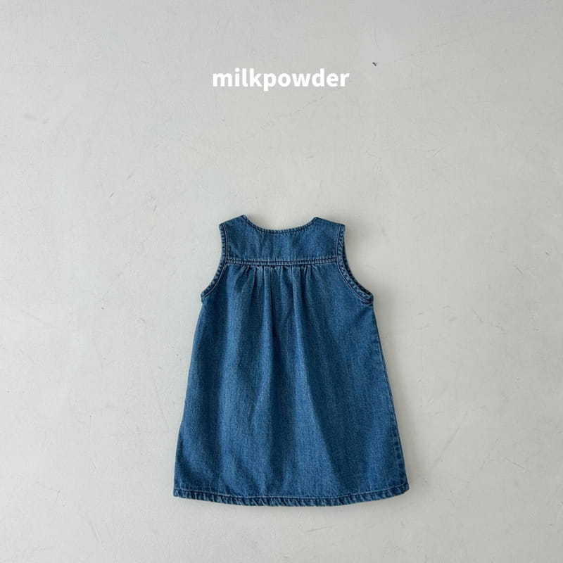 Milk Powder - Korean Children Fashion - #childrensboutique - Banding Denim One-piece - 7