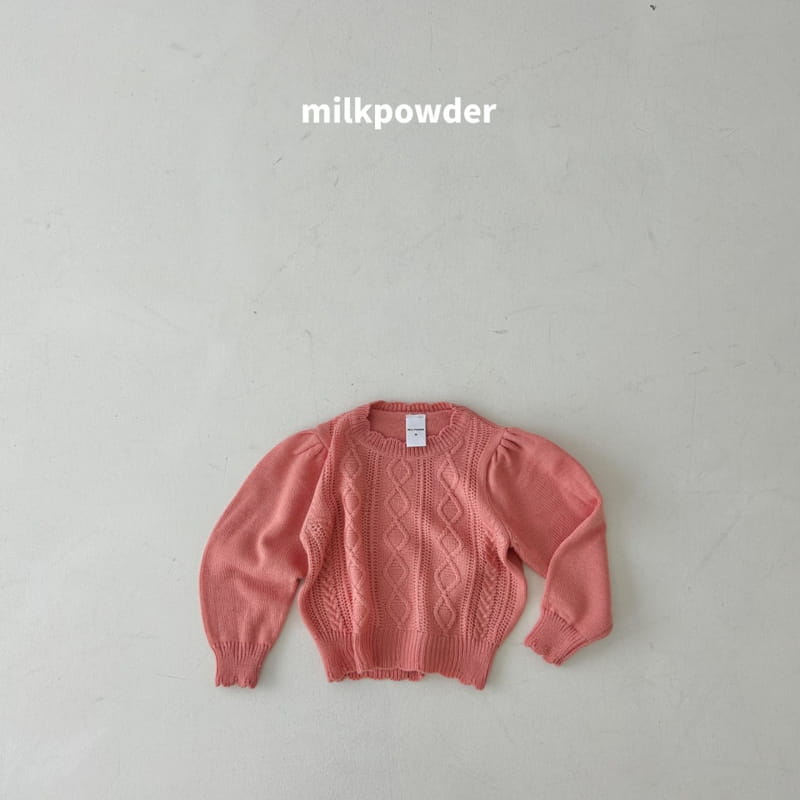 Milk Powder - Korean Children Fashion - #childrensboutique - Rose Knit Pullover - 6