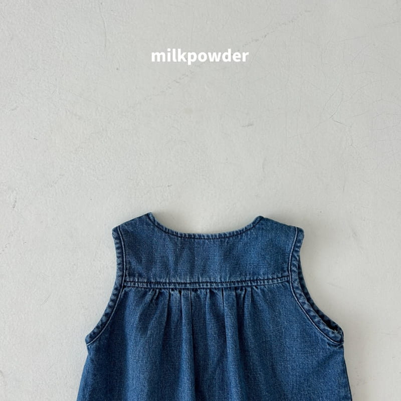 Milk Powder - Korean Children Fashion - #discoveringself - Banding Denim One-piece - 9