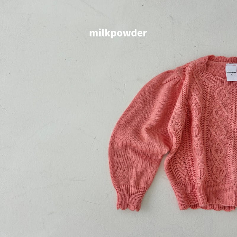 Milk Powder - Korean Children Fashion - #kidsshorts - Rose Knit Pullover - 10
