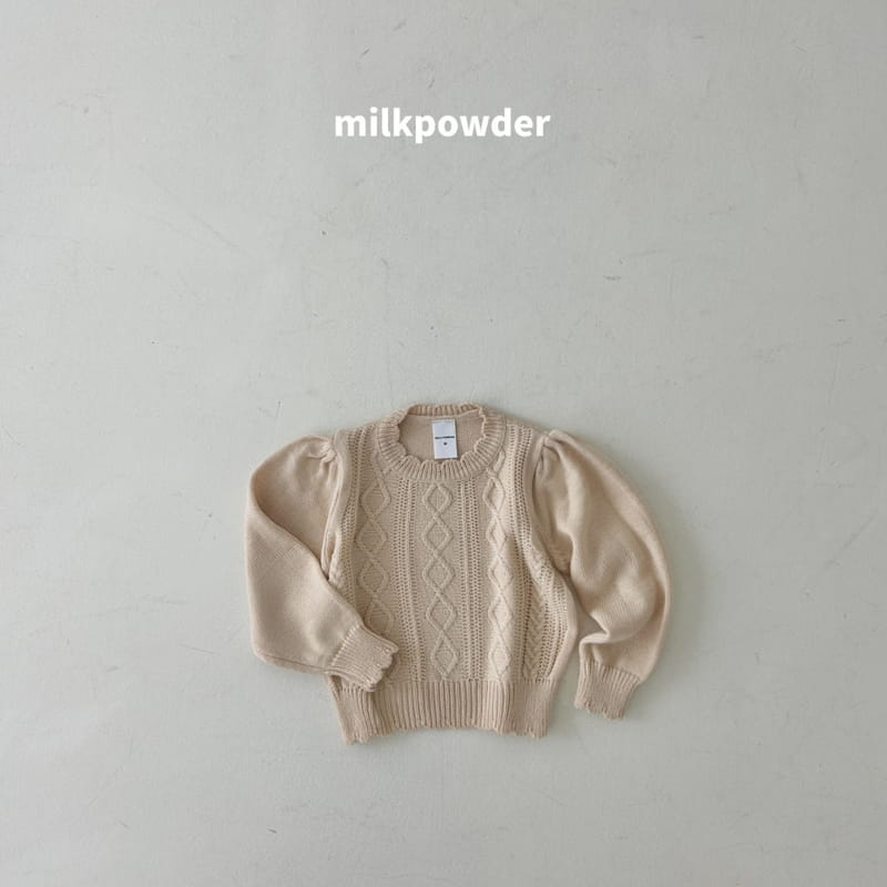 Milk Powder - Korean Children Fashion - #kidzfashiontrend - Rose Knit Pullover - 12