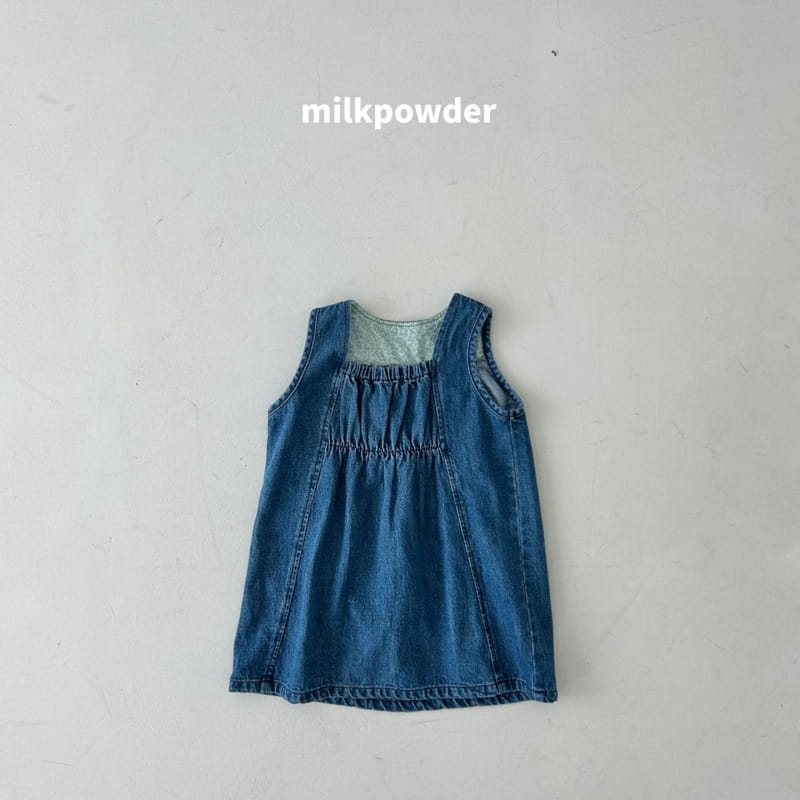 Milk Powder - Korean Children Fashion - #littlefashionista - Banding Denim One-piece