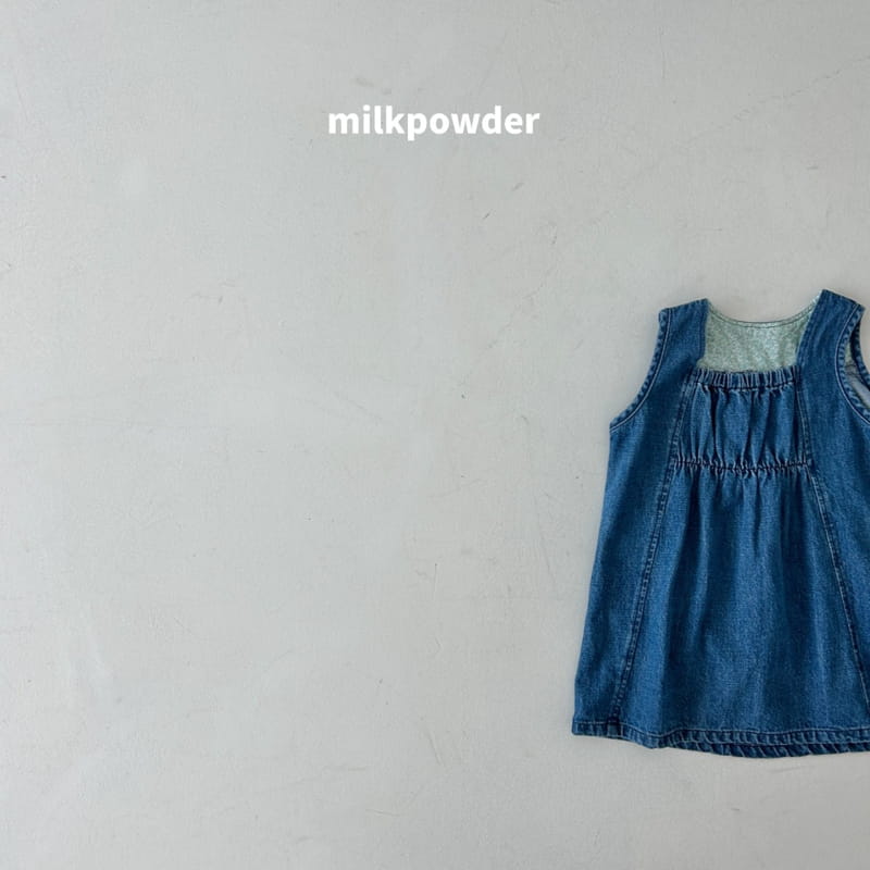 Milk Powder - Korean Children Fashion - #magicofchildhood - Banding Denim One-piece - 2