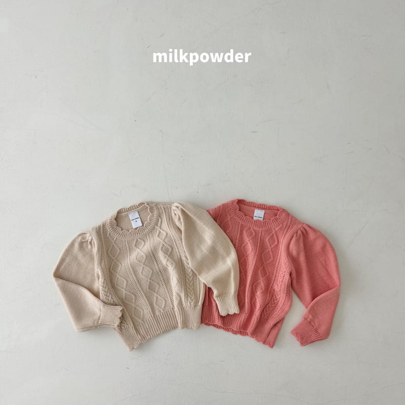 Milk Powder - Korean Children Fashion - #magicofchildhood - Rose Knit Pullover