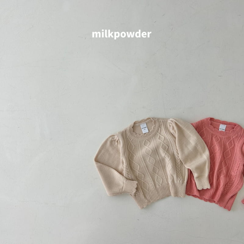 Milk Powder - Korean Children Fashion - #minifashionista - Rose Knit Pullover - 2