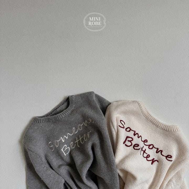 Mini Robe - Korean Baby Fashion - #babyfever - Some One Round Knit Tee - 2