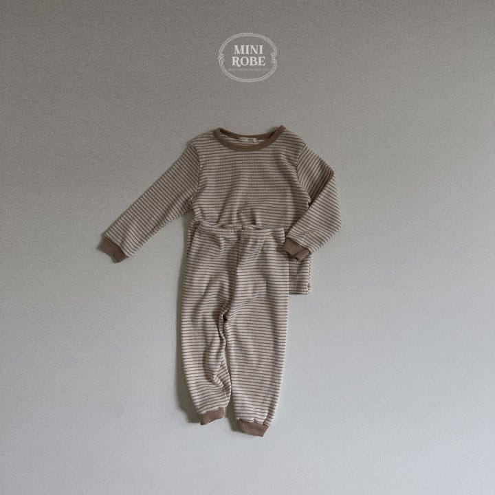Mini Robe - Korean Baby Fashion - #babyfever - Cocoa Top Bottom Set - 3