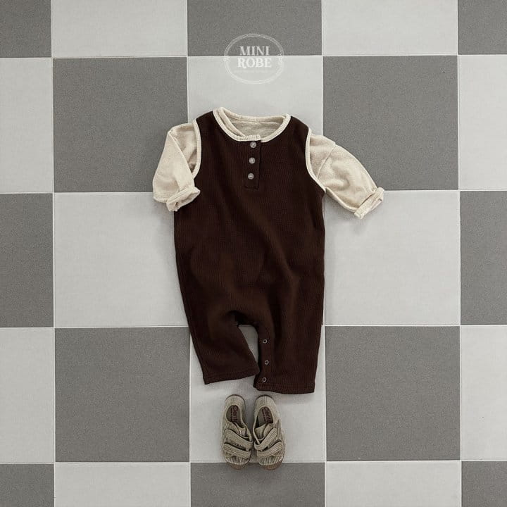 Mini Robe - Korean Baby Fashion - #babygirlfashion - Wafle Jumpsuit - 7