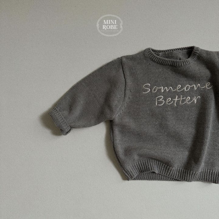 Mini Robe - Korean Baby Fashion - #babyoutfit - Some One Round Knit Tee - 7