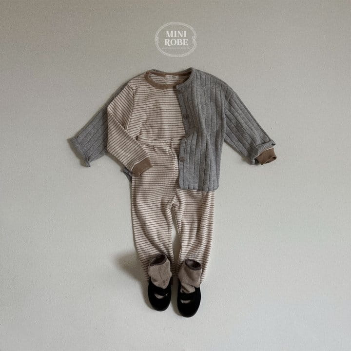 Mini Robe - Korean Baby Fashion - #babyoutfit - Cocoa Top Bottom Set - 8