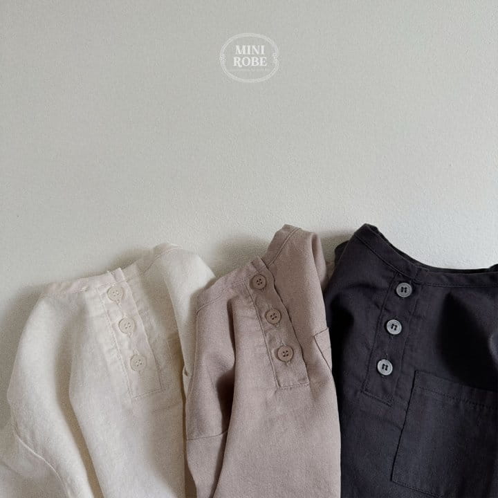 Mini Robe - Korean Baby Fashion - #babywear - Henry Neck Shirt
