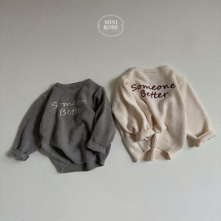 Mini Robe - Korean Baby Fashion - #babywear - Some One Round Knit Tee - 9