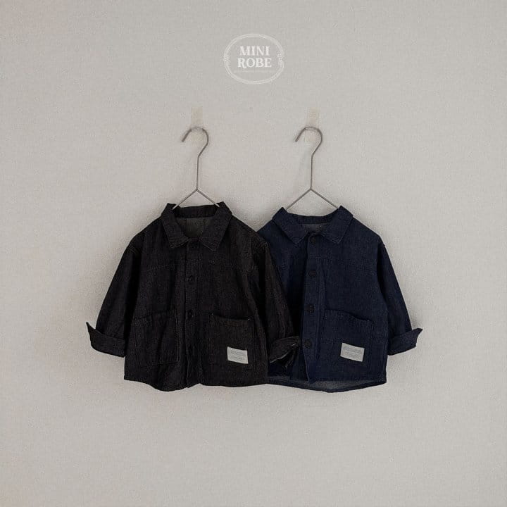 Mini Robe - Korean Baby Fashion - #onlinebabyboutique - Bio Denim Shirt - 6