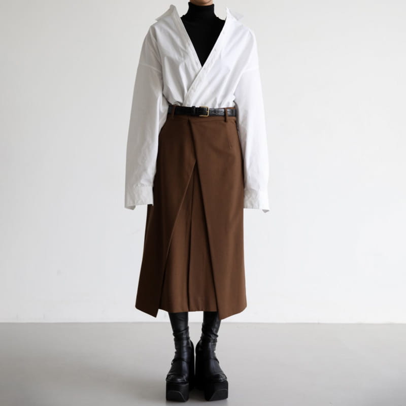 Paper Moon - Korean Women Fashion - #vintageinspired - Classic Midi Plare Skirt
