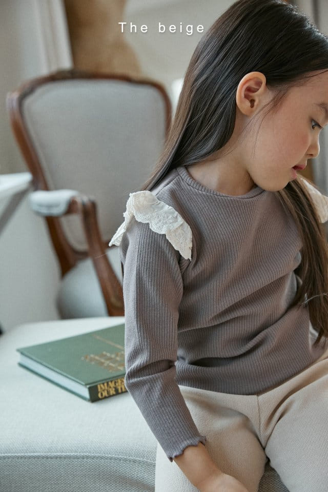 The Beige - Korean Children Fashion - #discoveringself - Rib Lace Tee - 12