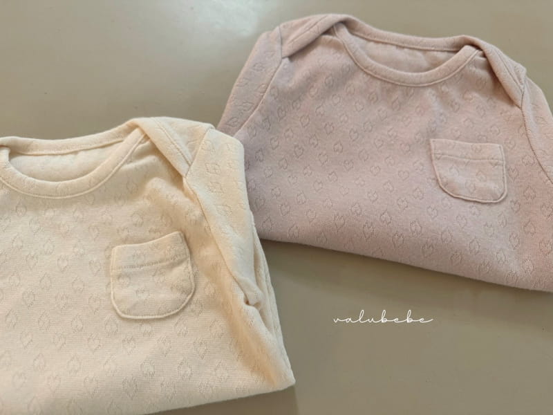 Valu Bebe - Korean Baby Fashion - #onlinebabyshop - Heart Jacquard Bodysuit - 12