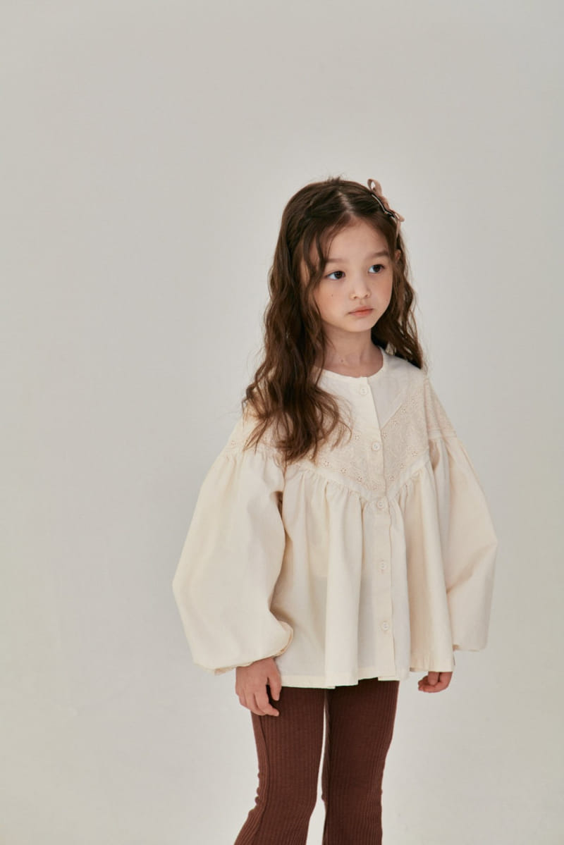 A-Market - Korean Children Fashion - #childofig - V Lace Blouse - 2