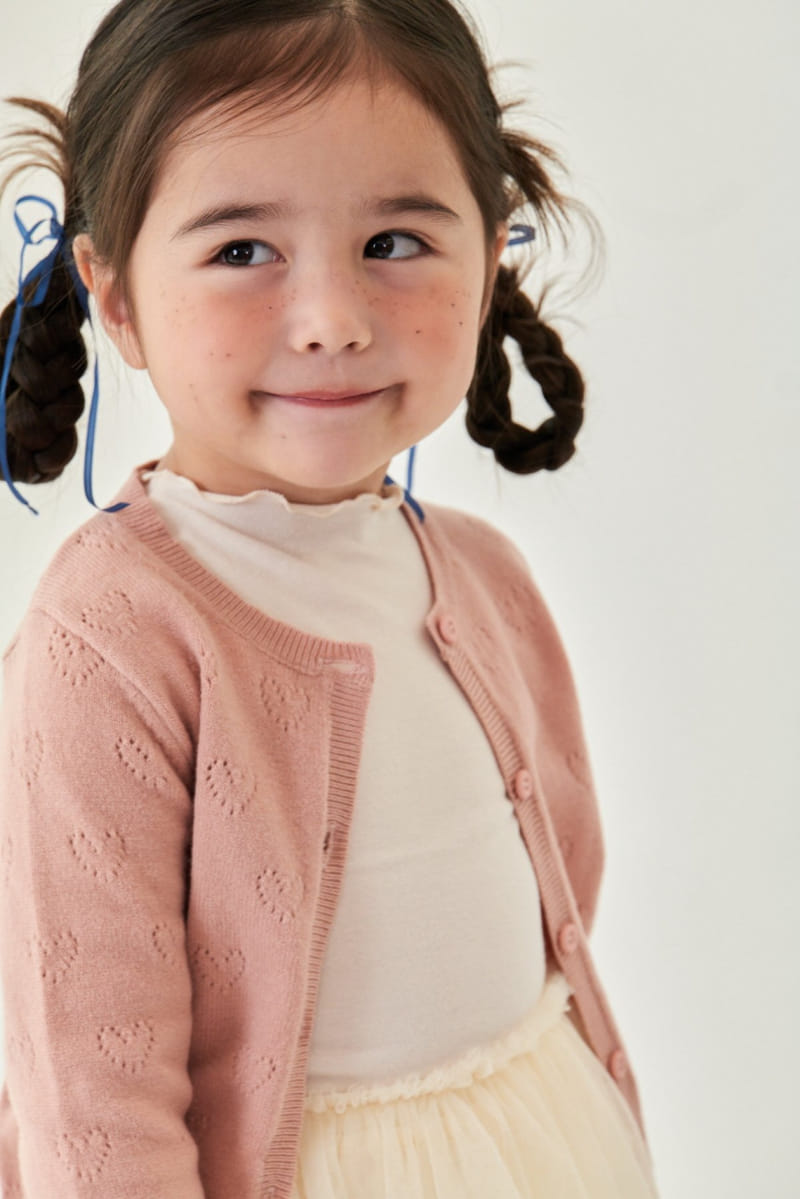 A-Market - Korean Children Fashion - #discoveringself - Heart Cardigan - 3