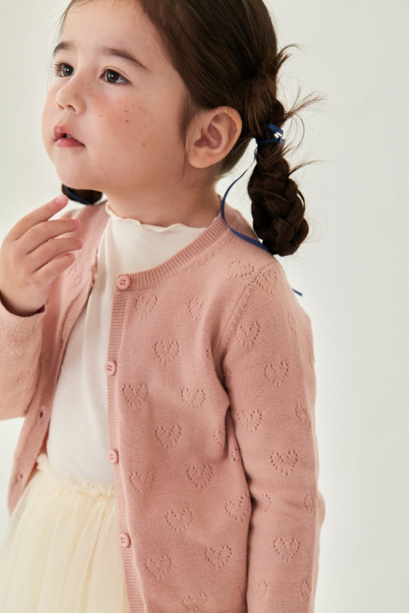 A-Market - Korean Children Fashion - #discoveringself - Heart Cardigan - 4