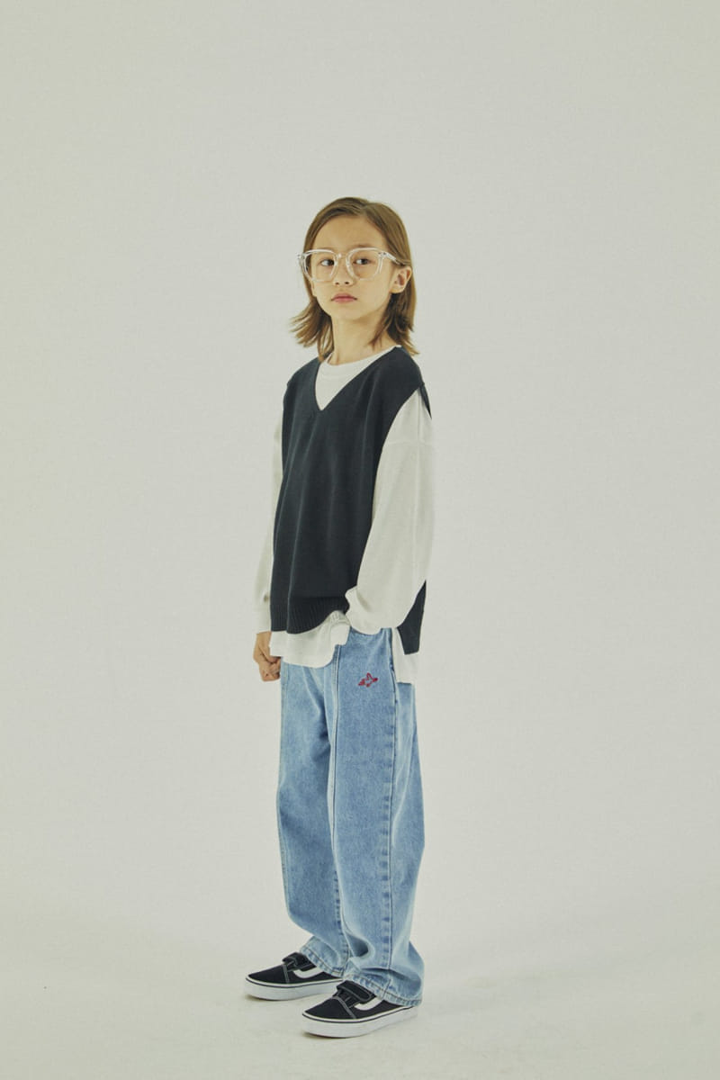 A-Market - Korean Children Fashion - #kidsstore - Bird Denim Jeans - 7