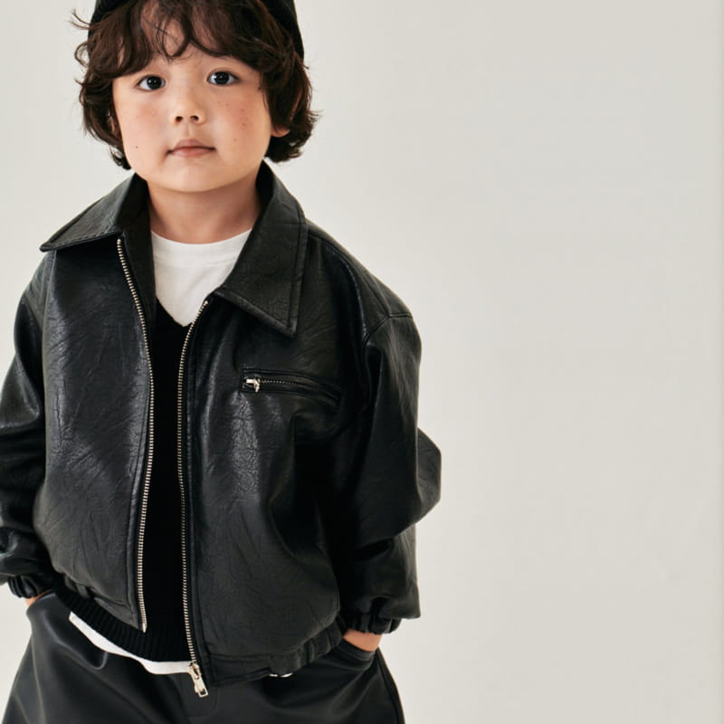 A-Market - Korean Children Fashion - #littlefashionista - Leather Jacket