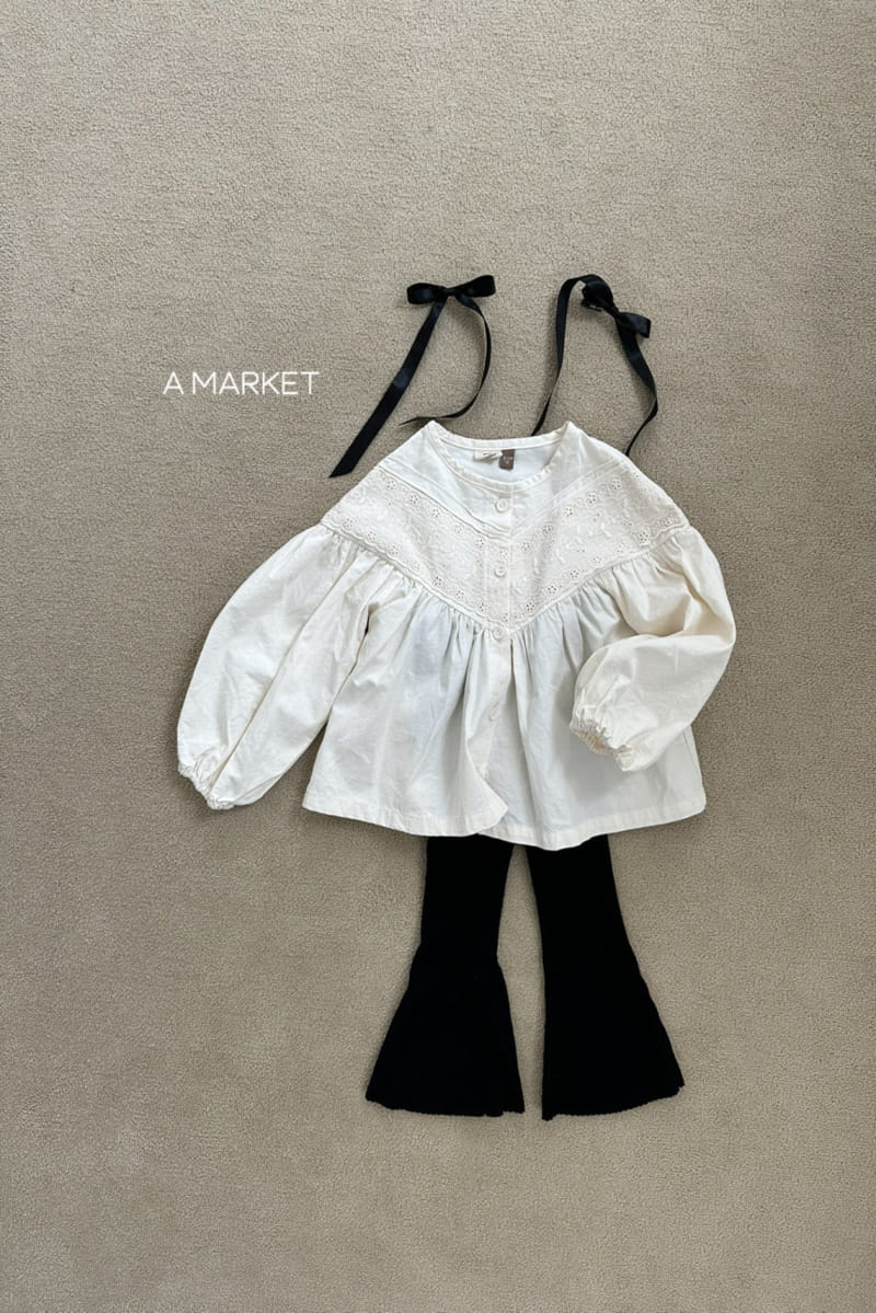 A-Market - Korean Children Fashion - #littlefashionista - V Lace Blouse - 12