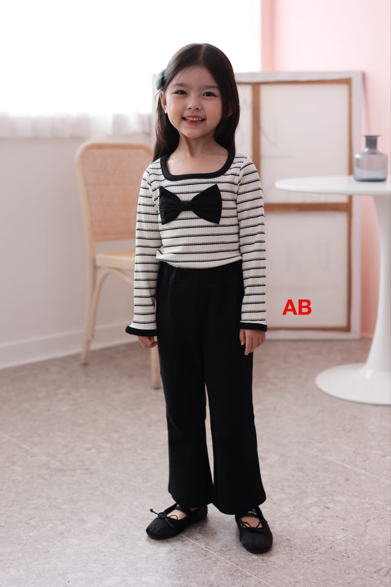 Ab - Korean Children Fashion - #Kfashion4kids - Ribbon Piping Tee - 12