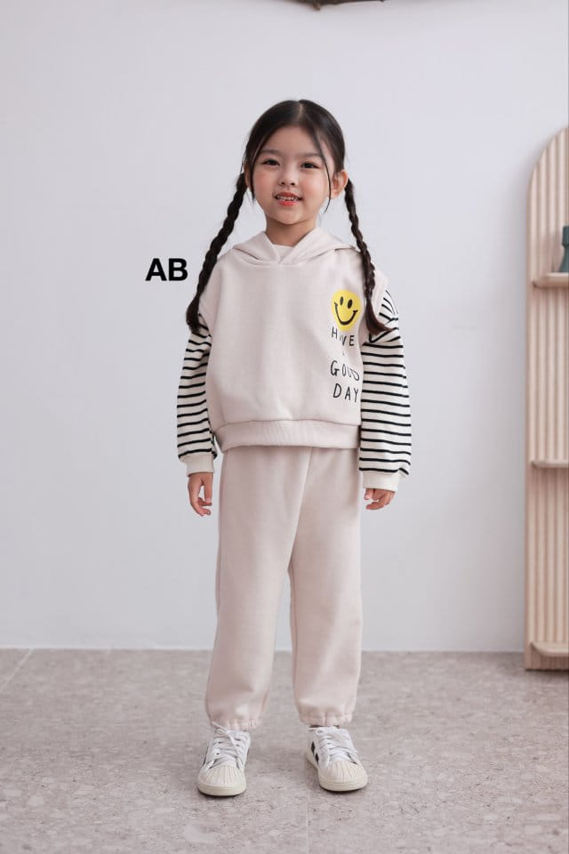 Ab - Korean Children Fashion - #kidsshorts - Happy Hoody Set - 2