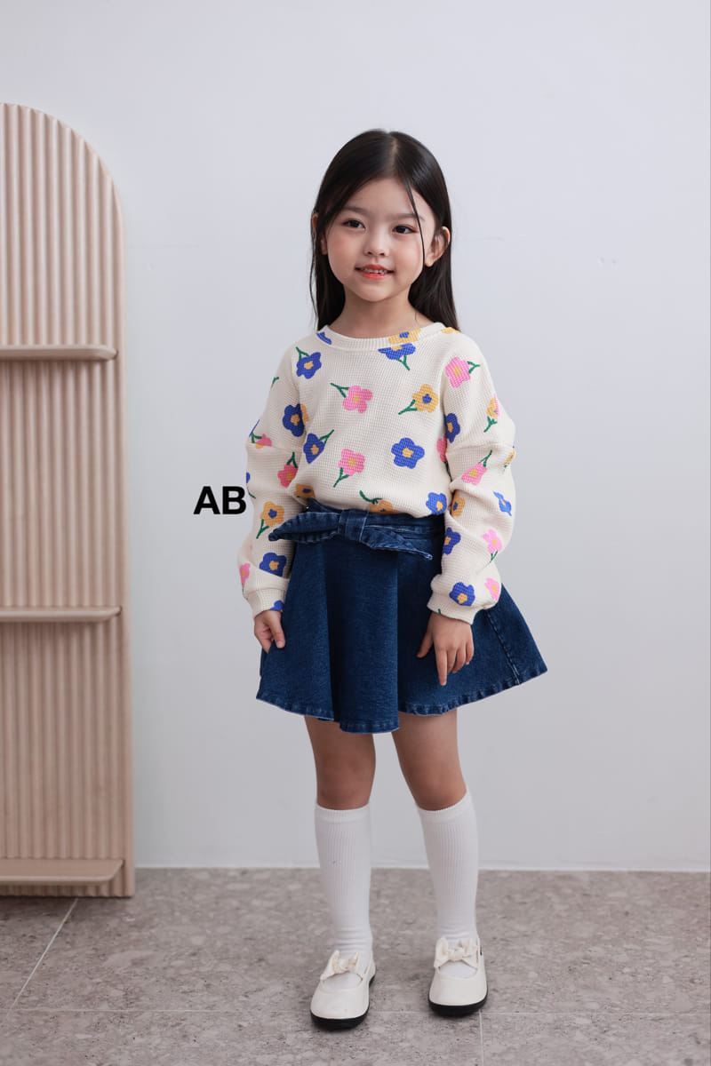 Ab - Korean Children Fashion - #toddlerclothing - Flower Sweatshirt - 12