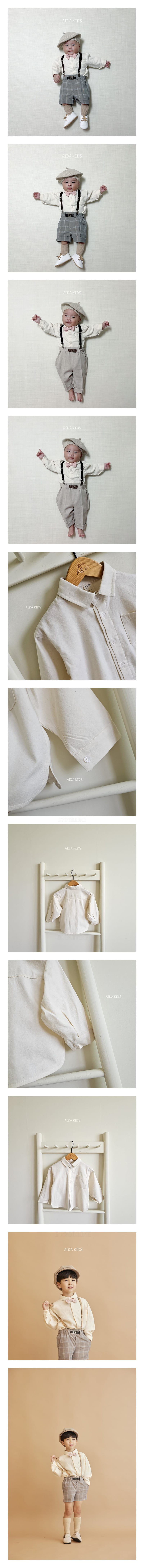 Aida - Korean Children Fashion - #kidsshorts - Cream Washing Shirt