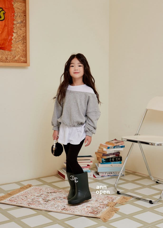 Ann Open - Korean Children Fashion - #discoveringself - Pretty Unbal Long Tee - 9